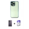 ieg™ iPhone 13 Pro Max Kılıf Vadi Minimal - Siyah Bilvis 5in1 3D Magic Cam Ekran Koruyucu + Neon Fosforlu Kamera Lens - BZ