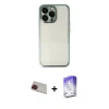 ieg™ iPhone 13 Pro Max Kılıf Vadi Minimal - Siyah Bilvis 5in1 3D Magic Cam Ekran Koruyucu + Rainbow Kamera Lens Koruma Cam - KI