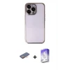 ieg™ iPhone 13 Pro Max Kılıf Vadi Minimal - Siyah Bilvis 5in1 3D Magic Cam Ekran Koruyucu + Renkli Kamera Lens Koruma Cam - TU