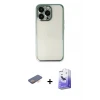 ieg™ iPhone 13 Pro Max Kılıf Vadi Minimal - Siyah Bilvis 5in1 5D Magic Hayalet Cam Ekran Koruyucu + Renkli Kamera Lens Koruma Cam - TU