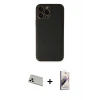 ieg™ iPhone 13 Pro Max Kılıf Yadigar Klasik - Siyah Bilvis 3D Mat Cam Ekran Koruyucu + Rainbow Kamera Lens Koruma Cam - BZ