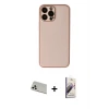 ieg™ iPhone 13 Pro Max Kılıf Yadigar Klasik - Siyah Bilvis 3D Mat Cam Ekran Koruyucu + Rainbow Kamera Lens Koruma Cam - BZ