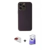 ieg™ iPhone 13 Pro Max Kılıf Yadigar Klasik - Siyah Bilvis 5in1 5D Magic Hayalet Cam Ekran Koruyucu + Pers Alüminyum Kamera Lens - KI