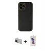 ieg™ iPhone 13 Pro Max Kılıf Yadigar Klasik - Siyah Joko 5D Cam + Rainbow Kamera Lens Koruma Cam - MI