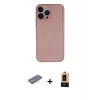ieg™ iPhone 13 Pro Max Kılıf Yadigar Yansıma Serisi - Şeffaf Maxco Cam Ekran Koruyucu + Renkli Kamera Lens Koruma Cam - SI