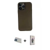 ieg™ iPhone 13 Pro Max Kılıf Yadigar Yansıma Serisi - Siyah Bilvis 3D Cam Ekran Koruyucu + Rainbow Kamera Lens Koruma Cam - MI