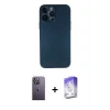 ieg™ iPhone 13 Pro Max Kılıf Yadigar Yansıma Serisi - Siyah Bilvis 5in1 3D Magic Cam Ekran Koruyucu + Neon Fosforlu Kamera Lens - BZ