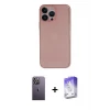 ieg™ iPhone 13 Pro Max Kılıf Yadigar Yansıma Serisi - Siyah Bilvis 5in1 3D Magic Cam Ekran Koruyucu + Neon Fosforlu Kamera Lens - BZ