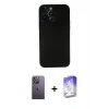 ieg™ iPhone 13 Pro Max Kılıf Yadigar Yansıma Serisi - Siyah Bilvis 5in1 3D Magic Cam Ekran Koruyucu + Neon Fosforlu Kamera Lens - BZ