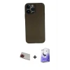 ieg™ iPhone 13 Pro Max Kılıf Yadigar Yansıma Serisi - Siyah Bilvis 5in1 5D Magic Hayalet Cam Ekran Koruyucu + Rainbow Kamera Lens Koruma Cam - KI