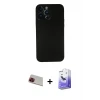ieg™ iPhone 13 Pro Max Kılıf Yadigar Yansıma Serisi - Siyah Bilvis 5in1 5D Magic Hayalet Cam Ekran Koruyucu + Rainbow Kamera Lens Koruma Cam - KI
