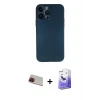 ieg™ iPhone 13 Pro Max Kılıf Yadigar Yansıma Serisi - Siyah Bilvis 5in1 5D Magic Hayalet Cam Ekran Koruyucu + Rainbow Kamera Lens Koruma Cam - KI