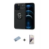 ieg™ iPhone 13 Pro Max Kılıf Yankı Form Prime - Siyah Bilvis 3D Mat Cam Ekran Koruyucu + Shine Kamera Lens Koruma Cam - MI