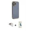 ieg™ iPhone 13 Pro Max Kılıf Yankı Serisi - Şeffaf Pasifik Cam Ekran Koruyucu + Pers Alüminyum Kamera Lens - GD