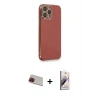 ieg™ iPhone 13 Pro Max Kılıf Yankı Serisi - Siyah Bilvis 3D Mat Cam Ekran Koruyucu + Rainbow Kamera Lens Koruma Cam - KI