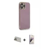 ieg™ iPhone 13 Pro Max Kılıf Yankı Serisi - Siyah Bilvis 3D Mat Cam Ekran Koruyucu + Rainbow Kamera Lens Koruma Cam - REGD