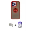 ieg™ iPhone 13 Pro Max Kılıf Yörünge Çizgi - Siyah Bilvis 5in1 3D Magic Cam Ekran Koruyucu + Rainbow Kamera Lens Koruma Cam - REGD