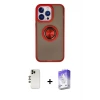 ieg™ iPhone 13 Pro Max Kılıf Yörünge Çizgi - Siyah Bilvis 5in1 3D Magic Cam Ekran Koruyucu + Shine Kamera Lens - GD