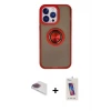 ieg™ iPhone 13 Pro Max Kılıf Yörünge Çizgi - Siyah Joko 5D Cam + Pers Alüminyum Kamera Lens - GI