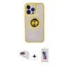 ieg™ iPhone 13 Pro Max Kılıf Yörünge Çizgi - Siyah Joko 5D Cam + Pers Alüminyum Kamera Lens - GI