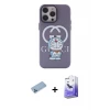 ieg™ iPhone 13 Pro Max Kılıf Zirve Form Özel Seri - Siyah Bilvis 5in1 5D Magic Hayalet Cam Ekran Koruyucu + Shine Kamera Lens Koruma Cam - MI