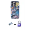 ieg™ iPhone 13 Pro Max Kılıf Zirve Form Özel Seri - Siyah Bilvis 5in1 5D Magic Hayalet Cam Ekran Koruyucu + Shine Kamera Lens Koruma Cam - MI