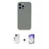 ieg™ iPhone 13 Pro Max Kılıf Zirve Modern Özel Seri - Siyah Bilvis 5in1 3D Magic Cam Ekran Koruyucu + Shine Kamera Lens - GD
