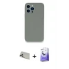 ieg™ iPhone 13 Pro Max Kılıf Zirve Modern Özel Seri - Siyah Bilvis 5in1 5D Magic Hayalet Cam Ekran Koruyucu + Rainbow Kamera Lens Koruma Cam - BZ