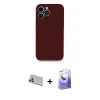 ieg™ iPhone 13 Pro Max Kılıf Zirve Modern Özel Seri - Siyah Bilvis 5in1 5D Magic Hayalet Cam Ekran Koruyucu + Rainbow Kamera Lens Koruma Cam - BZ