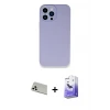 ieg™ iPhone 13 Pro Max Kılıf Zirve Modern Özel Seri - Siyah Bilvis 5in1 5D Magic Hayalet Cam Ekran Koruyucu + Rainbow Kamera Lens Koruma Cam - BZ