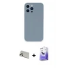 ieg™ iPhone 13 Pro Max Kılıf Zirve Modern Özel Seri - Siyah Bilvis 5in1 5D Magic Hayalet Cam Ekran Koruyucu + Rainbow Kamera Lens Koruma Cam - BZ