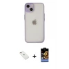 ieg™ iPhone 14 Kılıf Ahenk Çizgi Serisi - Siyah Buffer Hayalet Cam Ekran Koruyucu + Diamond Kamera Lens - KI