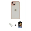 ieg™ iPhone 14 Kılıf Ahenk Çizgi Serisi - Siyah Buffer Hayalet Cam Ekran Koruyucu + Diamond Kamera Lens - KI