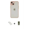 ieg™ iPhone 14 Kılıf Ahenk Çizgi Serisi - Siyah Joko Magic 5D Hayalet Cam + Diamond Kamera Lens - SABE
