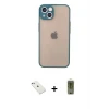 ieg™ iPhone 14 Kılıf Ahenk Çizgi Serisi - Siyah Joko Magic 5D Hayalet Cam + Diamond Kamera Lens - SABE