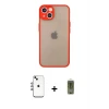 ieg™ iPhone 14 Kılıf Ahenk Çizgi Serisi - Siyah Joko Magic 5D Hayalet Cam + Shine Kamera Lens - GI