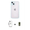 ieg™ iPhone 14 Kılıf Ahenk Çizgi Serisi - Siyah Joko Magic 5D Hayalet Cam + Shine Kamera Lens - GI