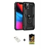 ieg™ iPhone 14 Kılıf Ahenk Klasik Koleksiyonu - Siyah Buffer Cam Ekran Koruyucu + Diamond Kamera Lens - KI