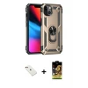 ieg™ iPhone 14 Kılıf Ahenk Klasik Koleksiyonu - Siyah Buffer Cam Ekran Koruyucu + Diamond Kamera Lens - KI