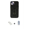 ieg™ iPhone 14 Kılıf Ahenk Klasik - Siyah Joko Magic 5D Cam + Diamond Kamera Lens - KI