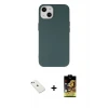 ieg™ iPhone 14 Kılıf Ahenk Serisi - Siyah Buffer Cam Ekran Koruyucu + Diamond Kamera Lens - PE