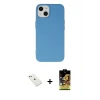 ieg™ iPhone 14 Kılıf Ahenk Serisi - Siyah Buffer Cam Ekran Koruyucu + Diamond Kamera Lens - PE