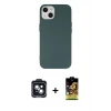 ieg™ iPhone 14 Kılıf Ahenk Serisi - Siyah Buffer Cam Ekran Koruyucu + PVD Metal Kamera Lens - SH