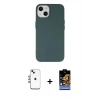 ieg™ iPhone 14 Kılıf Ahenk Serisi - Siyah Buffer Hayalet Cam Ekran Koruyucu + Shine Kamera Lens - GI