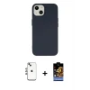 ieg™ iPhone 14 Kılıf Ahenk Serisi - Siyah Buffer Hayalet Cam Ekran Koruyucu + Shine Kamera Lens - GI