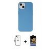 ieg™ iPhone 14 Kılıf Ahenk Serisi - Siyah Buffer Hayalet Cam Ekran Koruyucu + Shine Kamera Lens - GI