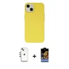 ieg™ iPhone 14 Kılıf Ahenk Serisi - Siyah Buffer Hayalet Cam Ekran Koruyucu + Shine Kamera Lens - GI