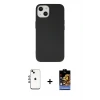 ieg™ iPhone 14 Kılıf Ahenk Serisi - Siyah Buffer Hayalet Cam Ekran Koruyucu + Shine Kamera Lens - GI