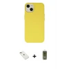 ieg™ iPhone 14 Kılıf Ahenk Serisi - Siyah Joko Magic 5D Hayalet Cam + Diamond Kamera Lens - KI