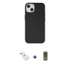 ieg™ iPhone 14 Kılıf Ahenk Serisi - Siyah Joko Magic 5D Hayalet Cam + Diamond Kamera Lens - KI